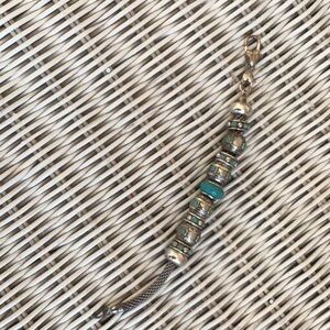 Brighton Silver and Turquoise Bracelet with Intricate Design